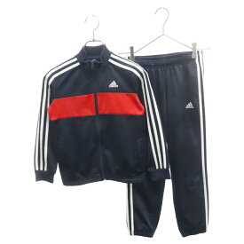 adidas(アディダス) サイズ:130 BESSTIBERIO カラーブロックデザインセットアップ ジャージセット ジャケット パンツ ネイビー キッズ GN3972【中古】【程度A】【カラーネイビー】【取扱店舗BRING THRIFT CLOSET】