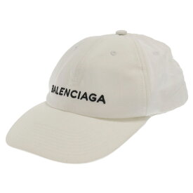 BALENCIAGA(バレンシアガ) フロントロゴ ベースボール キャップ 帽子 ホワイト 452245 352B4【中古】【程度B】【カラーホワイト】【取扱店舗BRING仙台店】