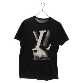 LOUIS VUITTON(ルイヴィトン) サイズ:XS 18AW Peace And Love Tee ラブアンドピース 半袖Tシャツ ブラック RM182 FMB HFY79W【中古】【程度B】【カラーブラック】【オンライン限定商品】