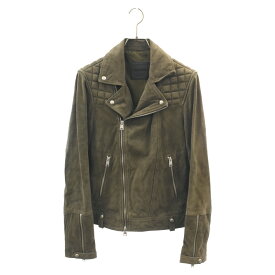 ALLSAINTS(オールセインツ) サイズ:XS WHELAN SUEDE BIKER JACKET ウィーラン スエード バイカー ジャケット カーキ ML097T【中古】【程度A】【カラーグリーン】【オンライン限定商品】