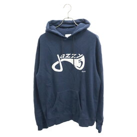 UNIFORM EXPERIMENT(ユニフォームエクスペリメント) サイズ:4 23SS × FRAGMENT JAZZY JAY JAZZY 5 SWEAT HOODIE × フラグメント ジャジージェイ ジャジーファイブ プルオーバーパーカー ネイビー UE-230001【中古】【程度B】【カラーネイビー】【オンライン限定商品】