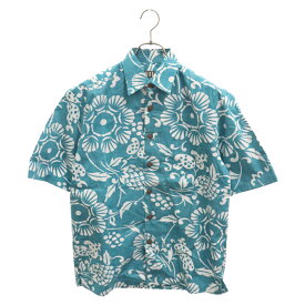 KAHALA(カハラ) サイズ:XS DUKES PAR BF SHIRT デュークス パー 総柄 ハワイアンシャツ 半袖シャツ 3036R 5691 ライトブルー/ホワイト【新古品/中古】【程度S】【カラーブルー】【取扱店舗BRING THRIFT CLOSET】