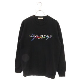 GIVENCHY(ジバンシィ) サイズ:XS Rainbow Logo Signature Sweatshirt レインボーロゴシグネチャースウェットシャツ BMJ03C30AF ブラック【中古】【程度B】【カラーブラック】【取扱店舗原宿】