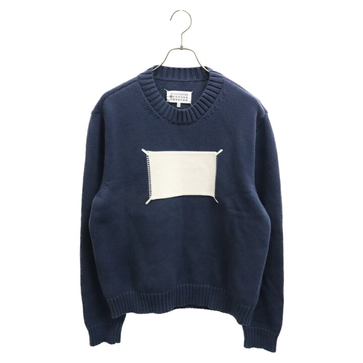 maison margiela ネイビーデザインニット白タグ 