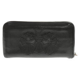 CHROME HEARTS(クロムハーツ) REC F ZIP 3セメタリー クロスパッチ ラウンドファスナーウォレット 長財布 ブラック【中古】【程度B】【カラーブラック】【取扱店舗BRING梅田茶屋町店】