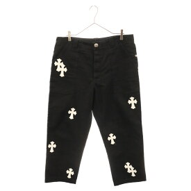 CHROME HEARTS(クロムハーツ) サイズ:34 FATIGUE CROSS PATCH ファティーグ クロスパッチ アフターカスタム ファティーグロングパンツ ブラック/ホワイト【中古】【程度B】【カラーブラック】【取扱店舗原宿】