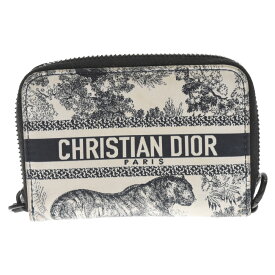 DIOR(ディオール) トワルドゥジュイ DIORTRAVEL 財布 小銭入れ ラウンドファスナー コインケース ファブリック ネイビー【中古】【程度A】【カラーネイビー】【取扱店舗新宿】