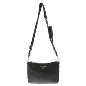 PRADA(プラダ) SAFFIANO TRAVEL ショルダーバッグ サフィアーノレザー ブラック 2VH113【中古】【程度B】【カラーブラック】【取扱店舗渋谷】