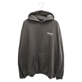 BALENCIAGA(バレンシアガ) サイズ:S Large Fit Hoodie 620973 TNVG6 キャンペーンロゴ プルオーバーパーカー ダメージ加工フーディー グレー【中古】【程度A】【カラーグレー】【取扱店舗BRING渋谷ANNEX店】