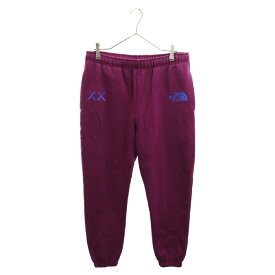 THE NORTH FACE(ザノースフェイス) サイズ:M ×KAWS Sweat Pants カウズ フロント刺繍デザイン スウェットパンツ パープル A7WLK【中古】【程度B】【カラーパープル】【取扱店舗BRING THRIFT CLOSET】