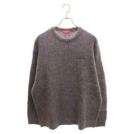 SUPREME(シュプリーム) サイズ:XL 22AW Mohair Sweater knit ロゴ刺繍 モヘア混ニット セーター パープル【中古】【程度A】【カラーパープル】【オンライン限定商品】