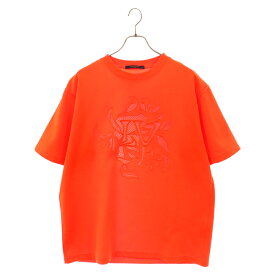 LOUIS VUITTON(ルイヴィトン) サイズ:XL 20SS LVヴィジェトゥルレースエンブロイダリー半袖Tシャツ カットソー オレンジ RM201 TYS HIY88W【中古】【程度A】【カラーオレンジ】【オンライン限定商品】