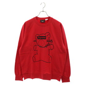 SUPREME(シュプリーム) サイズ:L 15SS×UNDERCOVER Bear Box Logo Crewneck Sweatshirt アンダーカバー ベアーボックスロゴ クルーネックスウェット トレーナー レッド【中古】【程度A】【カラーレッド】【取扱店舗BRINGアメリカ村店】