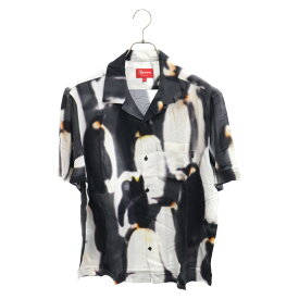 SUPREME(シュプリーム) サイズ:L 20AW Penguins Rayon S/S Shirt ペンギン レーヨンシャツ 総柄アロハシャツ 半袖開襟シャツ ブラック【新古品/中古】【程度S】【カラーブラック】【取扱店舗渋谷】