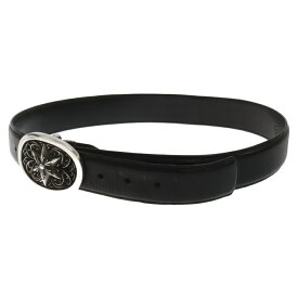 CHROME HEARTS(クロムハーツ) サイズ:32 CLASSIC OVAL STAR BUCKL クラシックオーバルスター バックル レザーベルト シルバー/ブラック ※国内ギャランティ付き【中古】【程度B】【カラーブラック】【取扱店舗BRINGアメリカ村店】