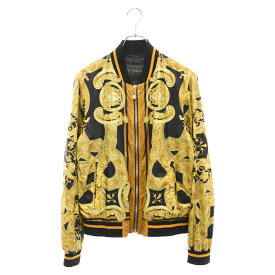 VERSACE(ヴェルサーチ) サイズ:46 14SS Allover Bomber Jacket 総柄ボンバージャケット イエロー/ブラック A68486 A213667 14SS【中古】【程度B】【カラーイエロー】【取扱店舗BRING京都河原町店】