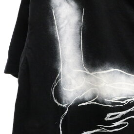 Yohji Yamamoto POUR HOMME(ヨウジヤマモト プールオム) サイズ:3 22SS HAND PRINT SHORT SLEEVES ハンド プリント ショート スリーブ 半袖Tシャツ HG-T82-082 ブラック【中古】【程度A】【カラーブラック】【オンライン限定商品】