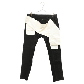 Rick Owens(リックオウエンス) サイズ:48 13AW Matte Memphis Jeans メンフィスフラップバイカーパンツ RU13F03017-SBMU ブラック/ホワイト【中古】【程度B】【カラーブラック】【取扱店舗BRING渋谷ANNEX店】