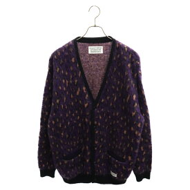 WACKO MARIA(ワコマリア) サイズ:L 21AW LEOPARD MOHAIR CARDIGAN TYPE-1 レオパード モヘアカーディガン パープル 21FW-WMK-KN11【中古】【程度A】【カラーパープル】【取扱店舗BRING札幌店】