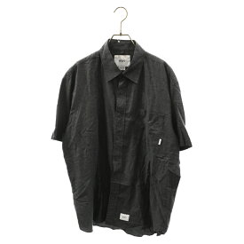 WTAPS(ダブルタップス) サイズ:3 18SS CRICKET SS SHIRT クリケット 半袖シャツ ポロシャツ グレー 181GWDT-SHM04【中古】【程度B】【カラーグレー】【オンライン限定商品】