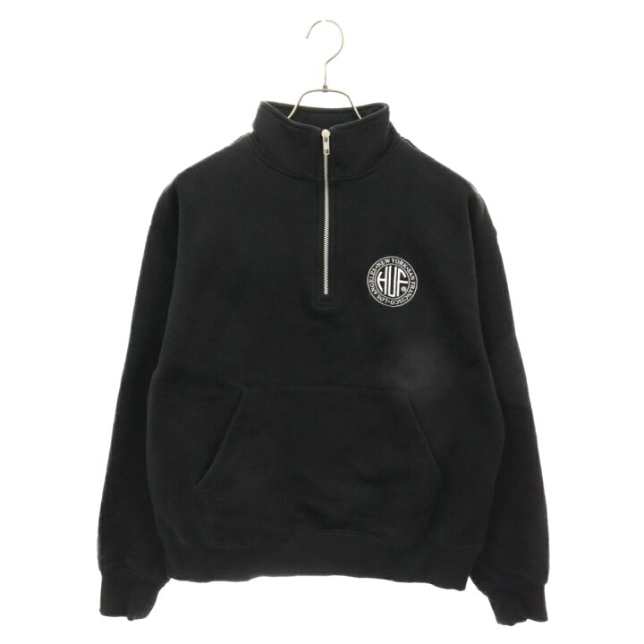 楽天市場】HUF(ハフ) サイズ:S ZIP SWEAT 刺繍ロゴ ハーフジップ 