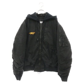 OFF-WHITE(オフホワイト) サイズ:XL TENCIL VINTAGE BOMBER 2way テンシル ヴィンテージ ボンバー ジャケット OMEH017E20FAB001 ブラック【中古】【程度B】【カラーブラック】【取扱店舗BRING渋谷ANNEX店】