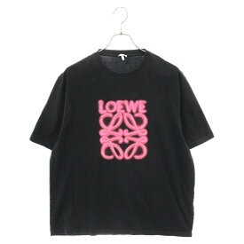 LOEWE(ロエベ) サイズ:M 22SS Neon T-shirt H526Y22X12 アナグラム刺繍 半袖Tシャツ ブラック【中古】【程度B】【カラーブラック】【取扱店舗新宿】