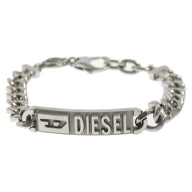 DIESEL(ディーゼル) Logo Plate Bracelet ロゴプレート ブレスレット ステンレス シルバー【中古】【程度B】【カラーシルバー】【オンライン限定商品】
