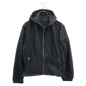 PRADA(プラダ) サイズ:54 Triangle Plate Nylon Hood Jacket トライアングルロゴジップアップナイロンジャケット SGA466 R131 Q04 ネイビー【中古】【程度B】【カラーネイビー】【取扱店舗新宿】