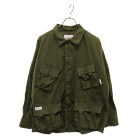 WTAPS(ダブルタップス) サイズ:3 21AW MODULAR / LS 212BRDT-SHM03 マルチポケット ミリタリージャケット カーキ【中古】【程度B】【カラーグリーン】【オンライン限定商品】