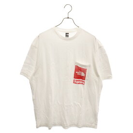 SUPREME(シュプリーム) サイズ:L 23SS ×THE NORTH FACE Printed Pocket Tee ノースフェイス ロゴ プリント 半袖 Tシャツ ホワイト NT02309I【中古】【程度A】【カラーホワイト】【取扱店舗BRING京都河原町店】