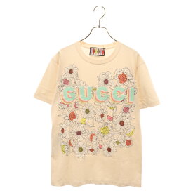 GUCCI(グッチ) サイズ:XXS 23SS Lovelight Tee 706127 XJERL ロゴ刺繍 半袖Tシャツ フラワープリントカットソー マルチ【中古】【程度A】【カラーマルチカラー】【取扱店舗渋谷】