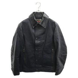 PRADA SPORT(プラダ スポーツ) サイズ:46 Button Zip-up Leather Jacket ボタンジップアップ レザージャケット ブラック SYV002【中古】【程度A】【カラーブラック】【取扱店舗BRING京都河原町店】