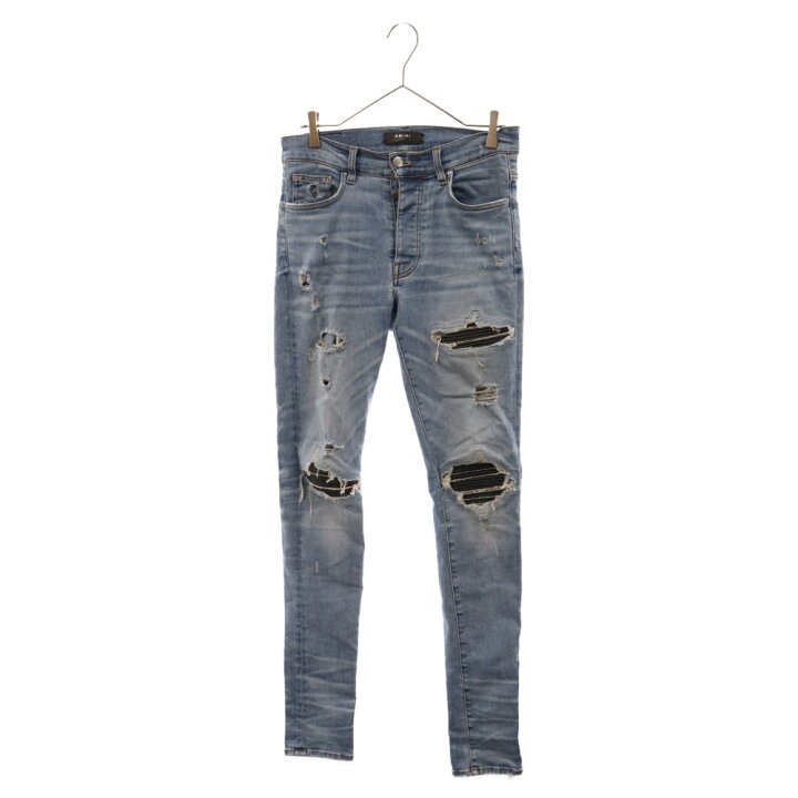 楽天市場】AMIRI(アミリ) サイズ:31 MX1 JEANS レザー蛇腹切替バイカー  