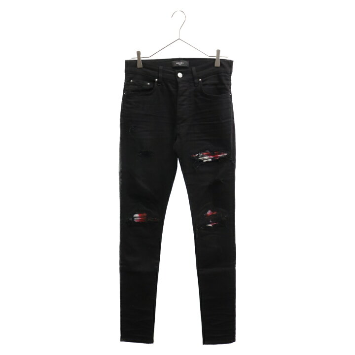AMIRI ダメージ加工 スキニーフィット デニムパンツ 黒30-31