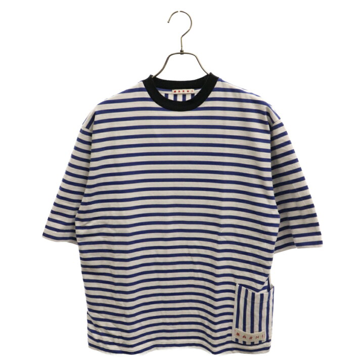 楽天市場】MARNI(マルニ) サイズ:48 ボーダー サイド ポケット 半袖T  