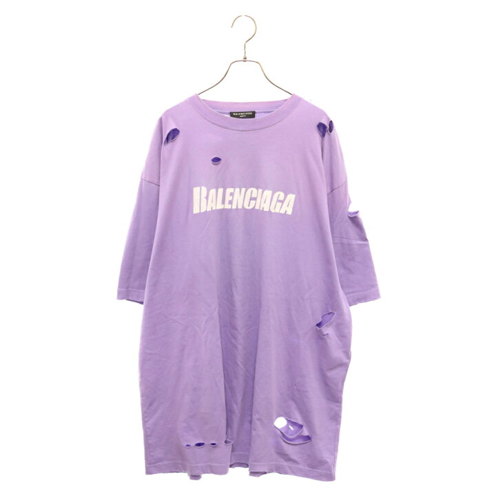 BALENCIAGA 2021SS Caps Destroyed Flatground Tee 651795 TKVB8  