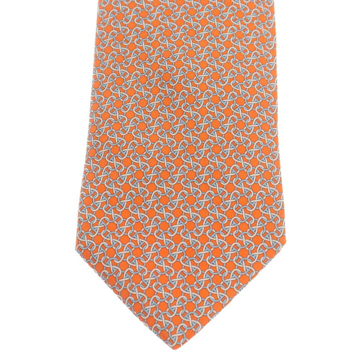 楽天市場】HERMES(エルメス) シルク チェーン総柄 ネクタイ オレンジ  