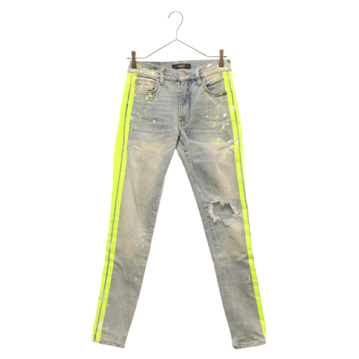 楽天市場】AMIRI(アミリ) サイズ:28 サイドラインダメージ加工スキニー 
