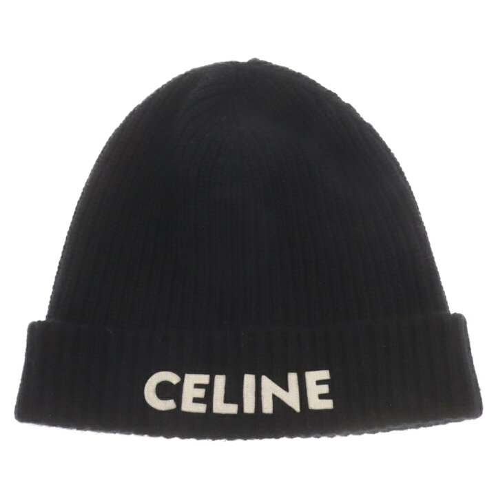 楽天市場】CELINE(セリーヌ) ロゴエンブロイダリー ウールニット帽 