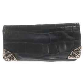 CHROME HEARTS(クロムハーツ) サイズ: LNG SNGL FLD TIPS ALLIGATOR シングルフォールド アリゲーター ウォレット長財布 ロングウォレット ブラック ※国内ギャラ付き【中古】【程度B】【カラーブラック】【取扱店舗OneStyle新宿店】