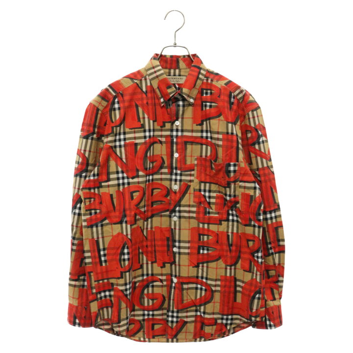 Burberry サイズ:M グラフィティプリントノバチェック長袖シャツ 中古 