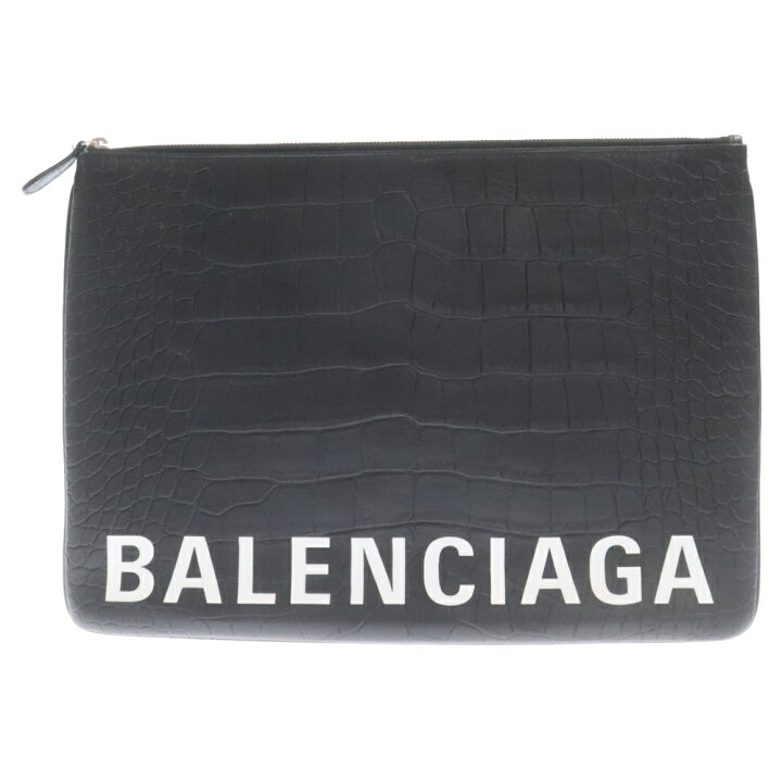 楽天市場】BALENCIAGA(バレンシアガ) ロゴ クロコ型押し レザー 