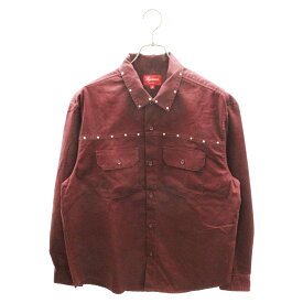 SUPREME(シュプリーム) サイズ:M 22AW Studded Work Shirt スタッズ ワーク 長袖シャツ バーガンディー【中古】【程度A】【カラーレッド】【取扱店舗BRING THRIFT CLOSET 幕張店】