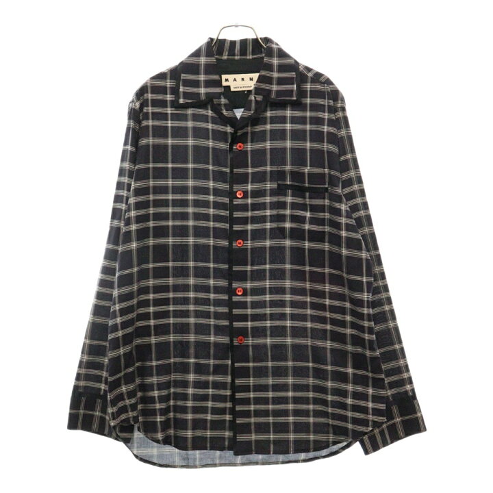 楽天市場】MARNI(マルニ) サイズ:48 チェック柄 レーヨン長袖シャツ  