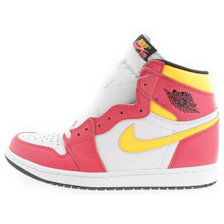NIKE ナイキ サイズ 28 0cm AIR JORDAN 1 RETRO HIGH OG LIGHT FUSION RED 555088-603 エアジョーダン1 ライトフュージョン レッド ハイカットスニーカー ピンク イエロー ホワイト 新古品 中古 程度S カラーマルチカラー オンライン限定商品