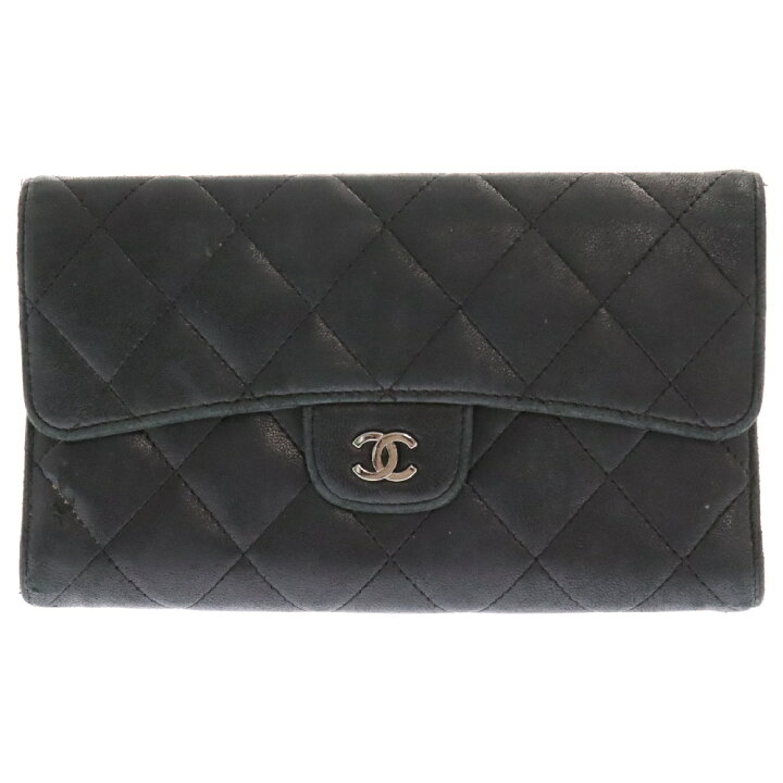 CHANEL 財布 マトラッセ ロングフラップ ウォレット キルティング長財布