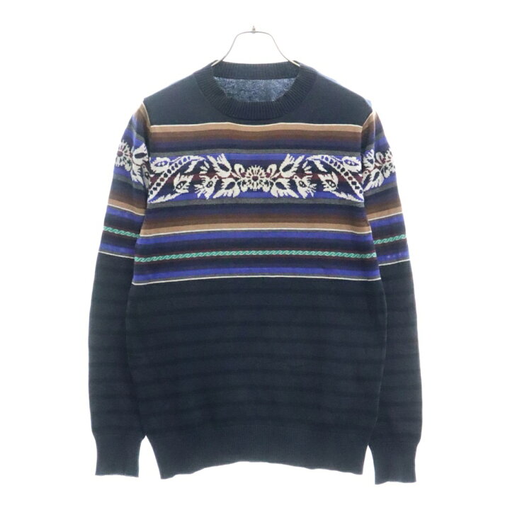 楽天市場】Sacai(サカイ) サイズ:1 ボーダークルーネック長袖ニット 