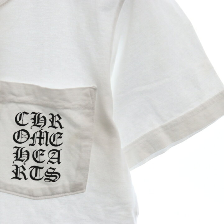 クロムハーツヴァーティカルロゴ半袖TシャツホワイトXS