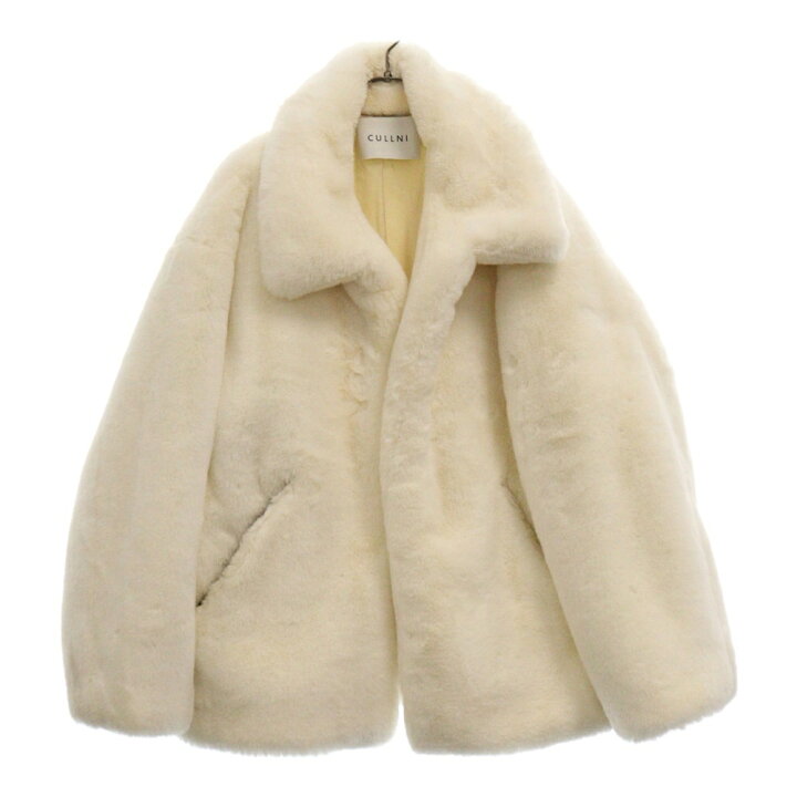 CULLNI 青白 eco fur jacket ホワイト